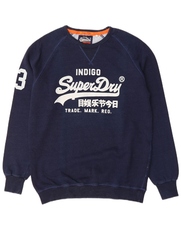 Superdry Herren Grafik-Sweatshirt-Pullover XL aus marineblauer Baumwolle