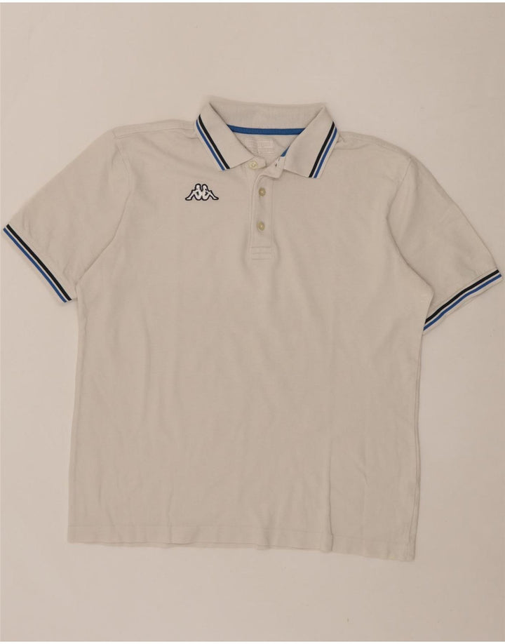 KAPPA Mens Polo Shirt Large White Vintage Kappa and Second-Hand Kappa from Messina Hembry 
