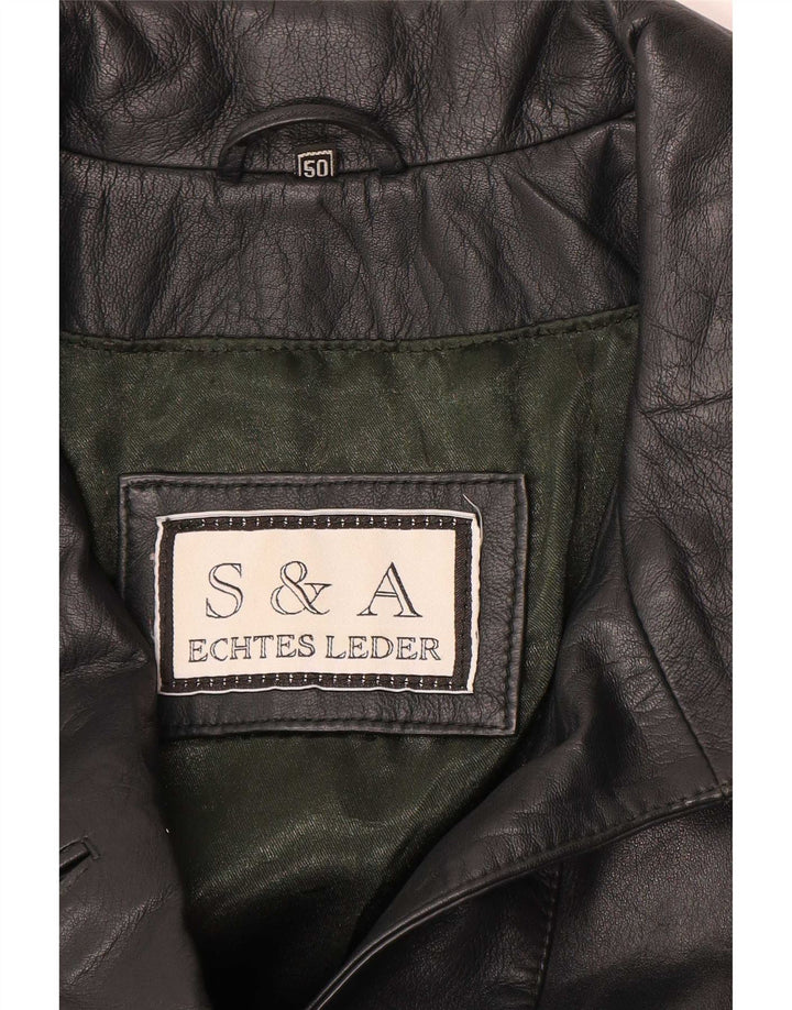 S&A Damen Ledermantel EU 50 3XL Grün