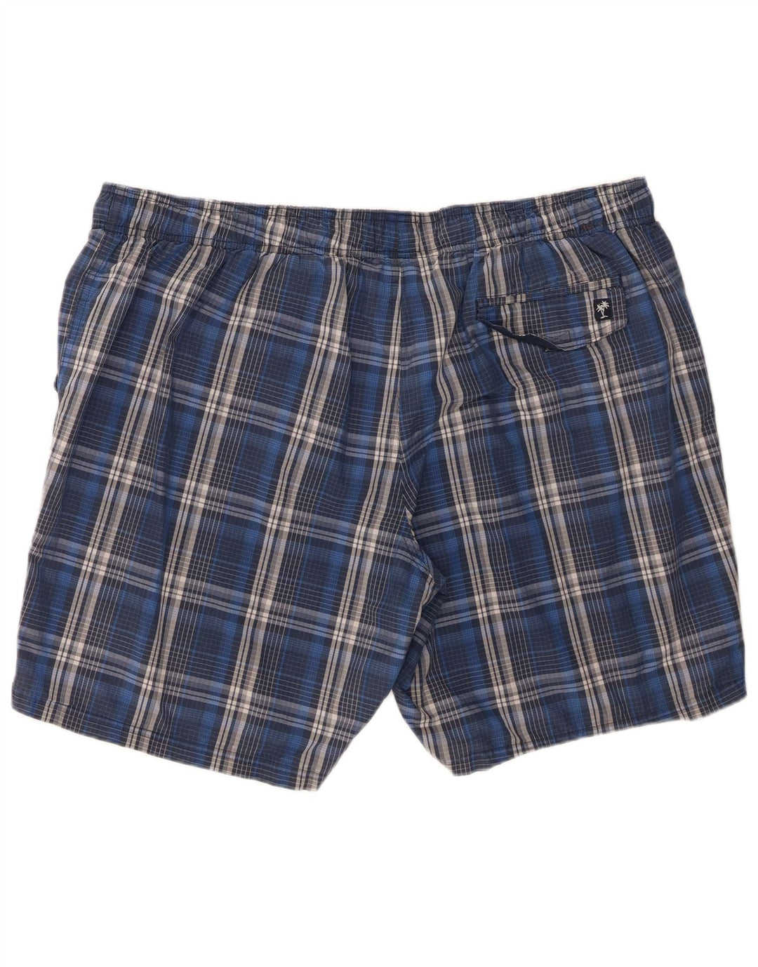 Marks & Spencer Herren-Badeshorts 2XL aus blau karierter Baumwolle