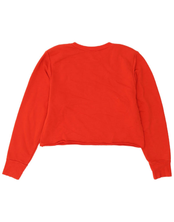 Zara Damen Trafaluc Crop Sweatshirt Pullover UK 16 Large Rot