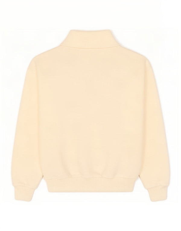 Vintage Damen Schalhalspullover Pullover UK 10 Small Beige