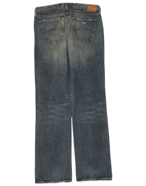 Armani Damen Straight Jeans W30 L32 Blaue Baumwolle
