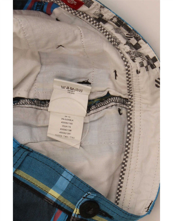 Vans Herren-Cargoshorts, Größe S, Größe W28, blau kariert, Baumwolle