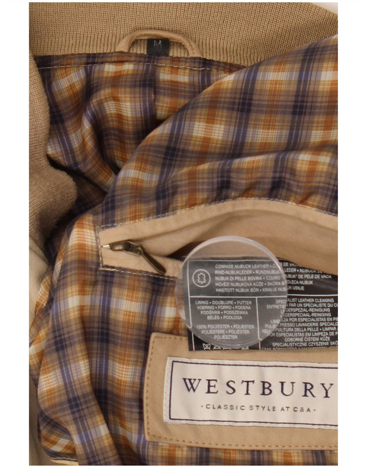 WESTBURY Herren Lederjacke UK 38 Medium Beige Leder