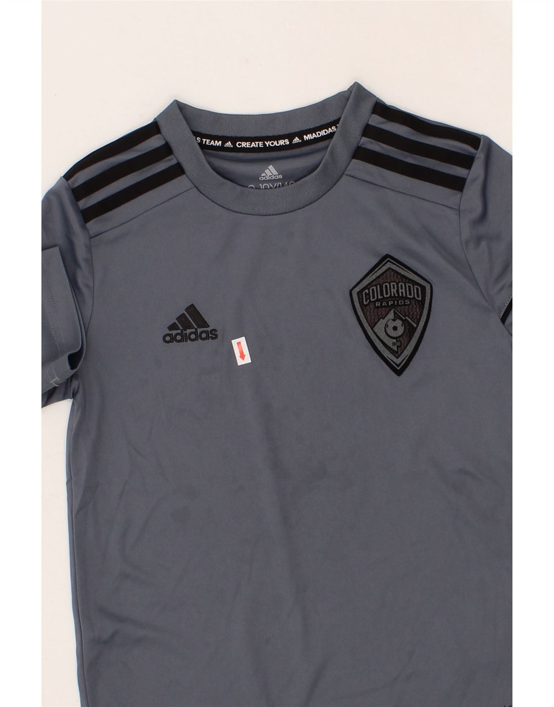 ADIDAS Boys Colorado Rapids T-Shirt Top 9-10 Years Grey Polyester Vintage Adidas and Second-Hand Adidas from Messina Hembry 