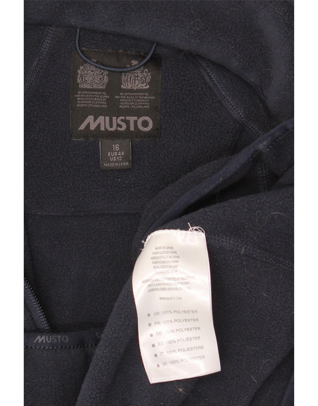 Musto Damen Fleecejacke UK 16 Large Marineblau Polyester