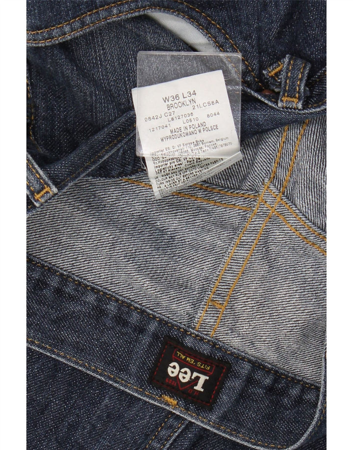 Lee Herren Brooklyn Straight Jeans W36 L28 Marineblau Baumwolle