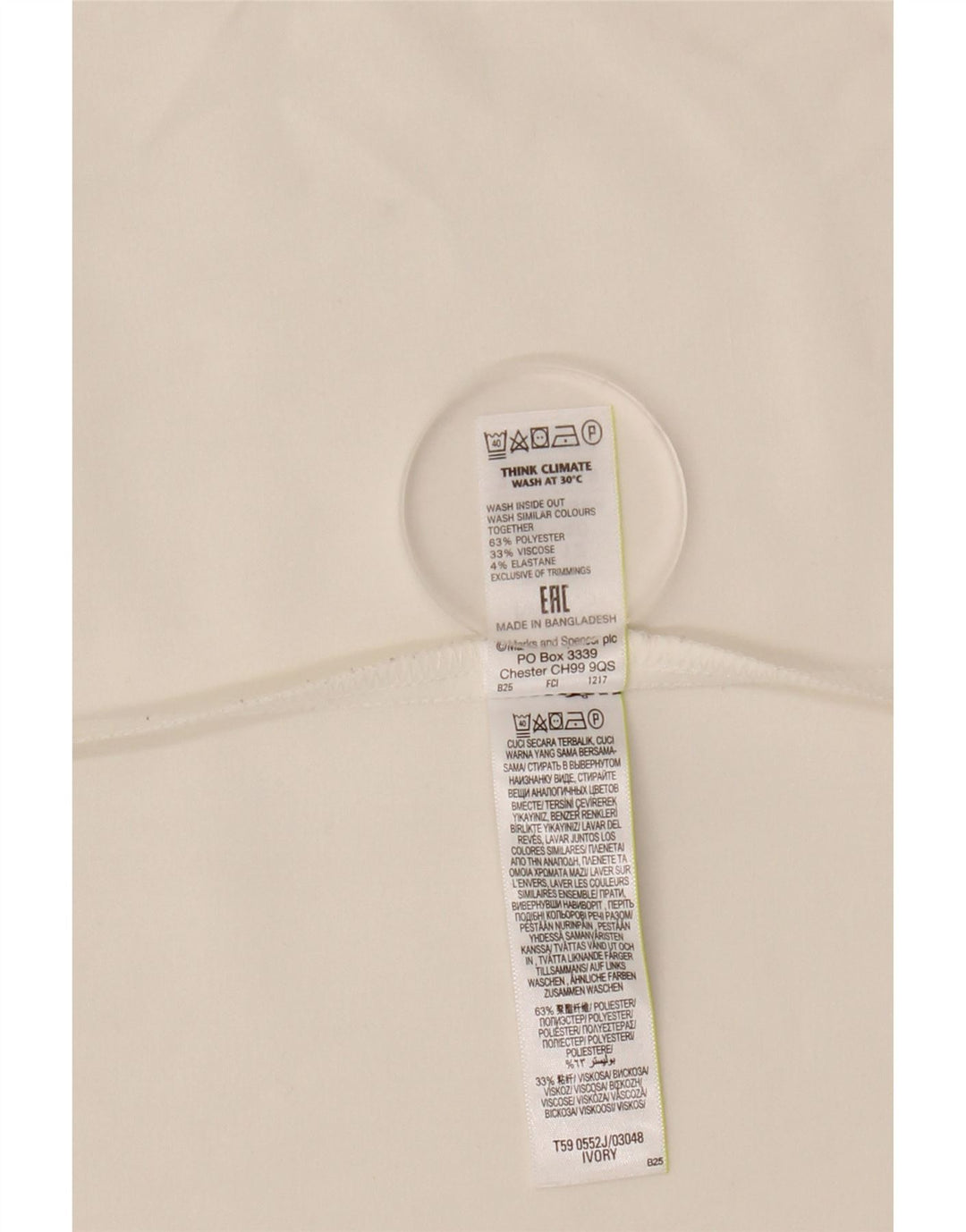 MARKS & SPENCER Offene Blazerjacke für Damen mit 3/4-Ärmeln, UK 12, Mittelweiß