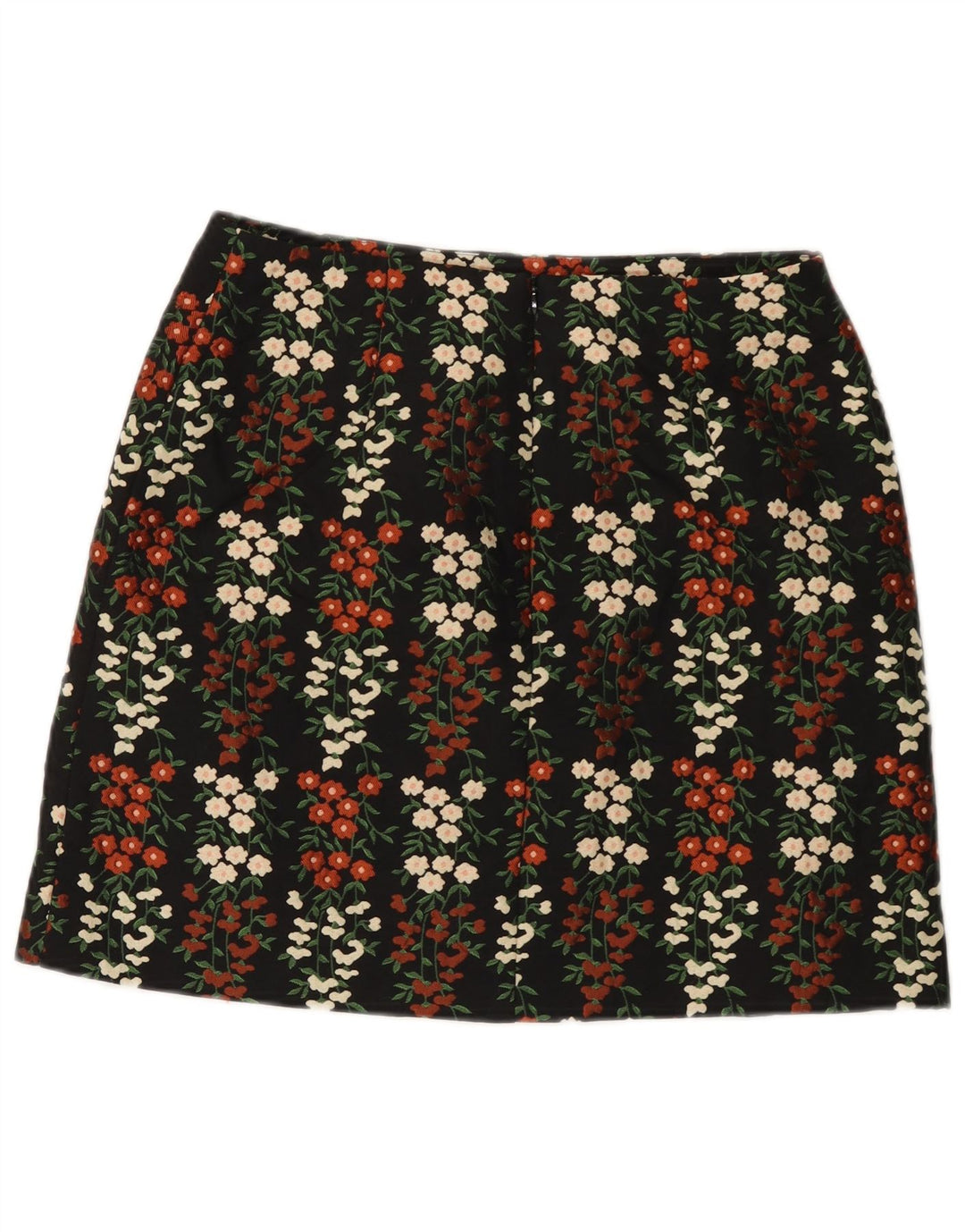 Oasis Damen Minirock UK 12 Medium W30 Schwarz geblümtes Polyester