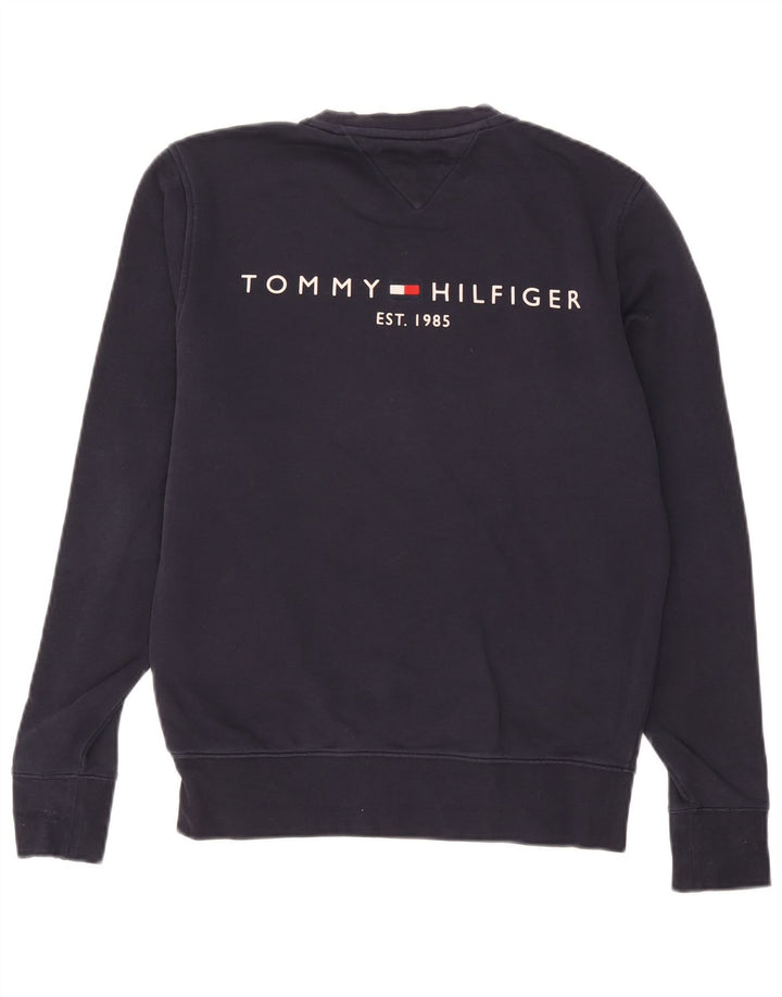 Tommy Hilfiger Herren-Sweatshirt-Pullover, mittelmarineblaue Baumwolle