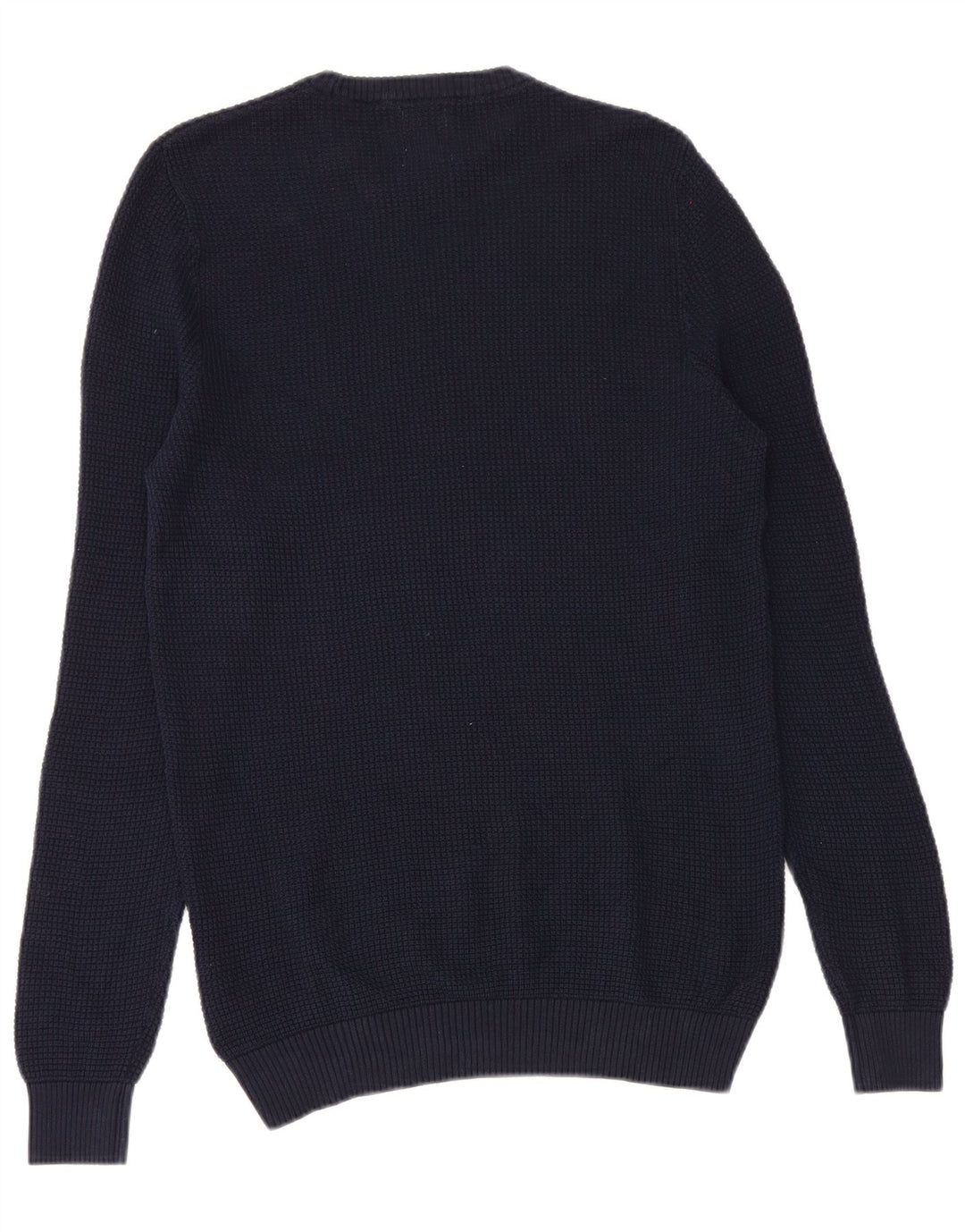 Zara Herren-Pullover mit Rundhalsausschnitt, mittlere marineblaue Baumwolle