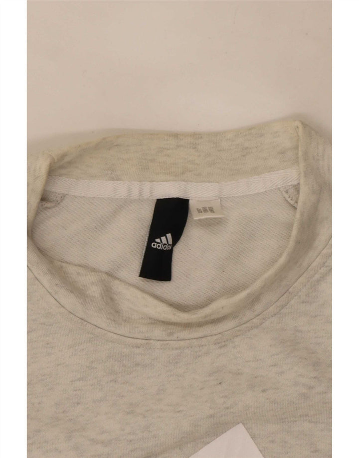 Adidas Damen Graphic Sweatshirt Pullover UK 8 Small Grau meliert