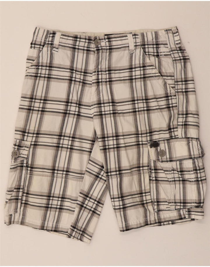 PROTEST Mens Cargo Shorts XL W38  White Check Cotton Vintage Protest and Second-Hand Protest from Messina Hembry 