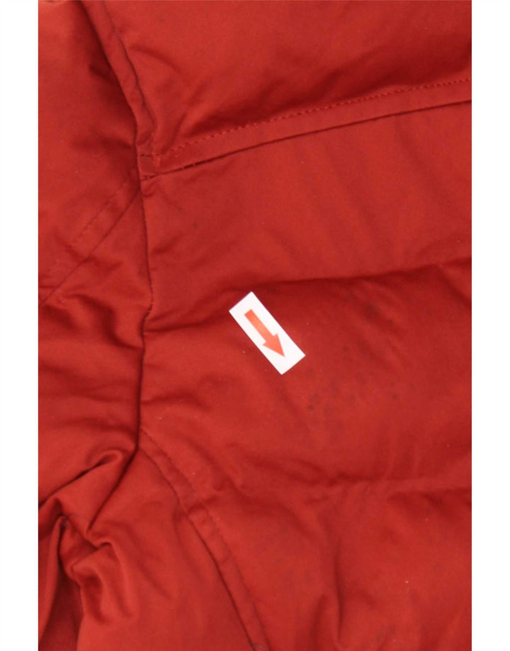 Zara Herren Kapuzen-Crop-gepolsterte Jacke UK 40 Mittelrotes Polyester