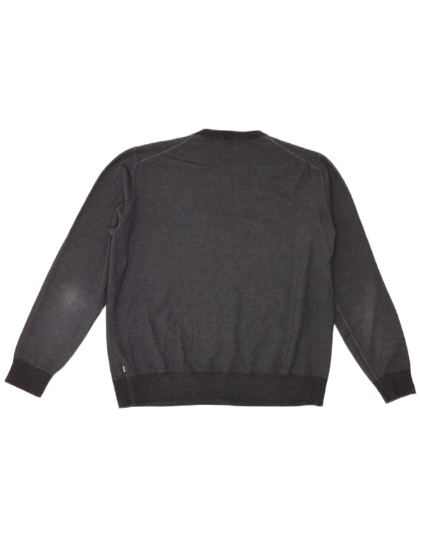 Hugo Boss Damen-Pullover mit Rundhalsausschnitt, UK 18, XL, graue Wolle
