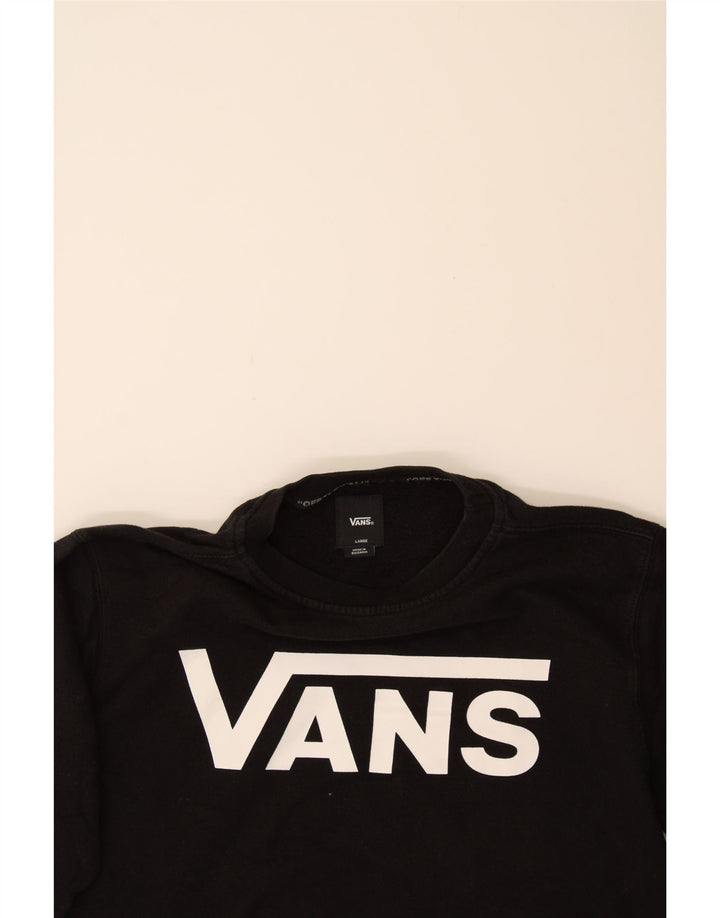 VANS Womens Graphic Sweatshirt Jumper UK 16 Large Black Cotton Vintage Vans and Second-Hand Vans from Messina Hembry 