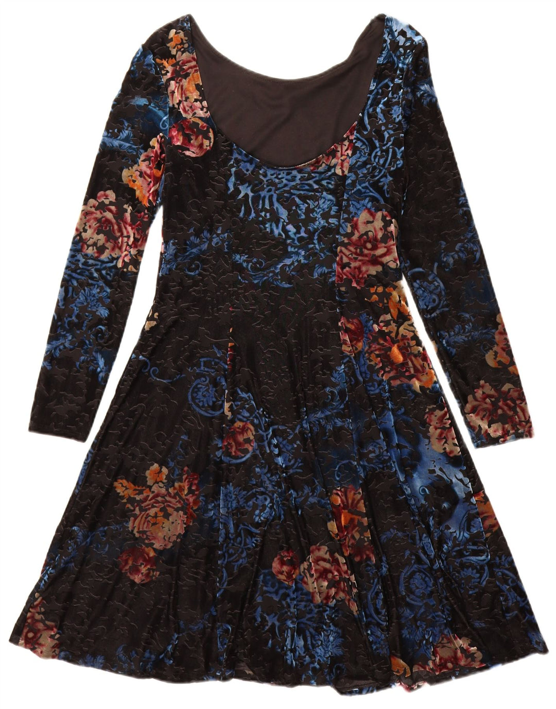 Monsoon Damen-Langarmkleid in A-Linie, Gr. 42, Mittelschwarz, Blumenmuster, Polyester