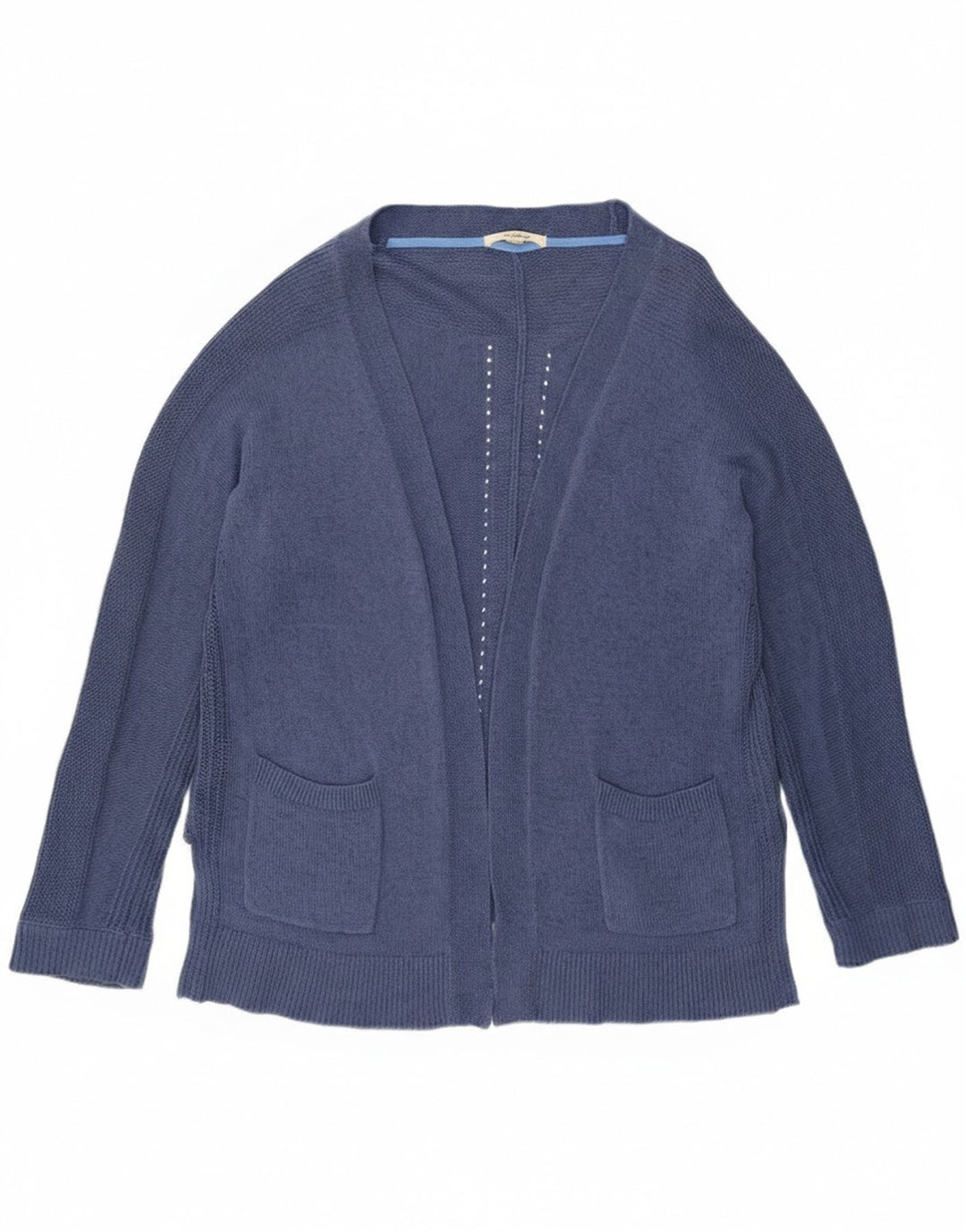 White Stuff Offener Damen-Cardigan-Pullover, UK 16, Größe L, Blau, Baumwolle