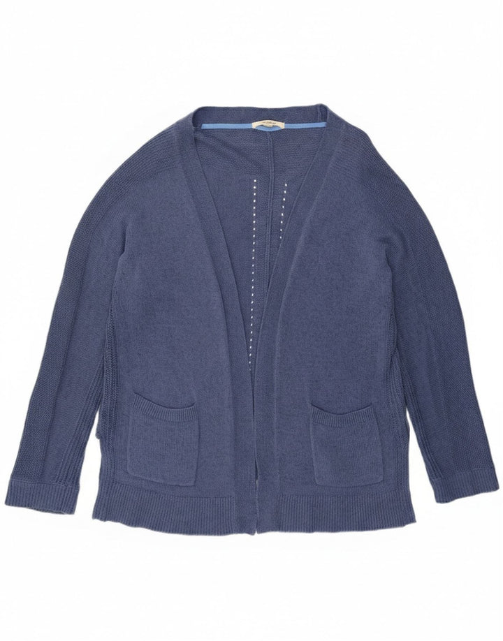 White Stuff Offener Damen-Cardigan-Pullover, UK 16, Größe L, Blau, Baumwolle