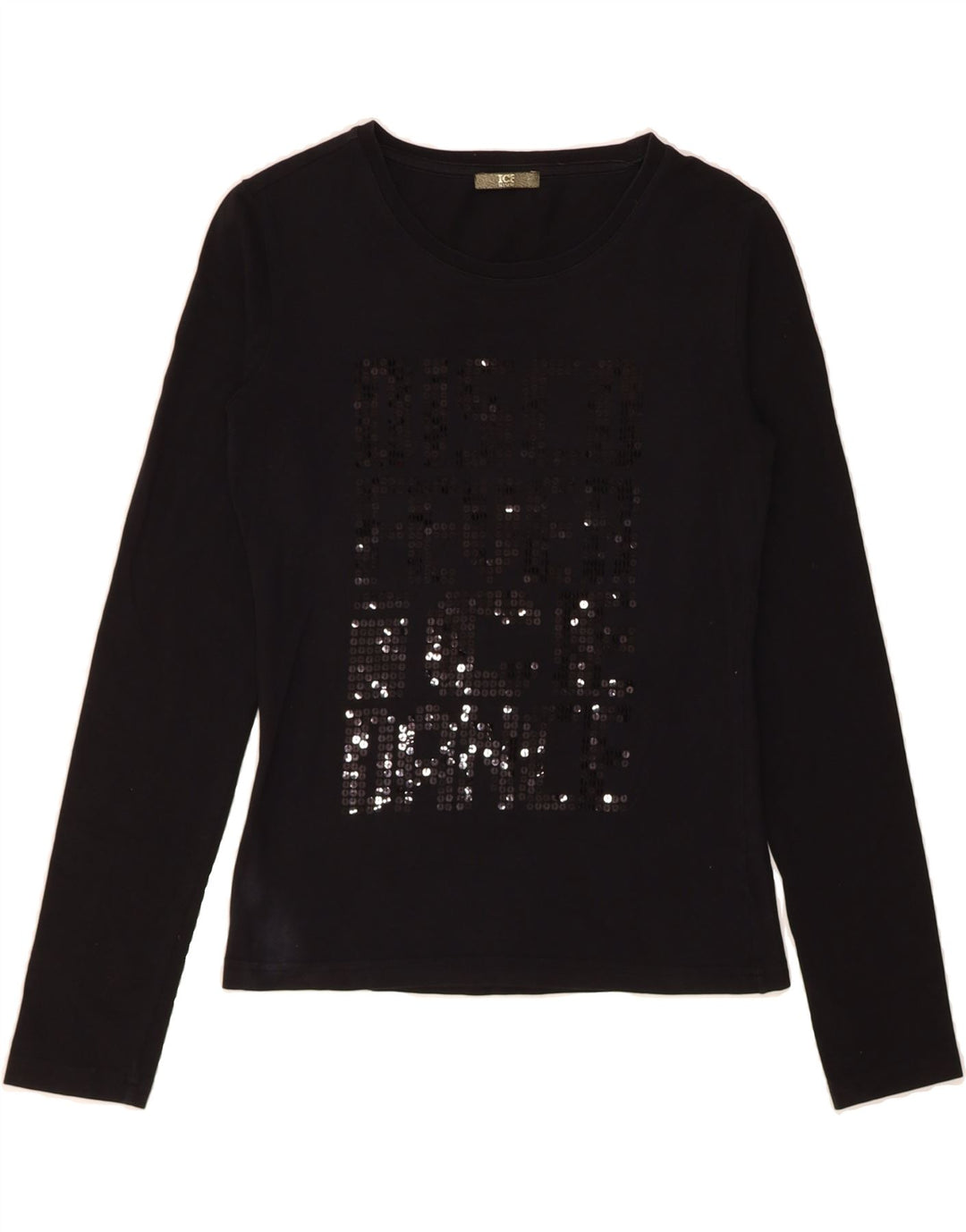 ICEBERG Womens Graphic Top Long Sleeve IT 42 Medium Black Vintage Iceberg and Second-Hand Iceberg from Messina Hembry 