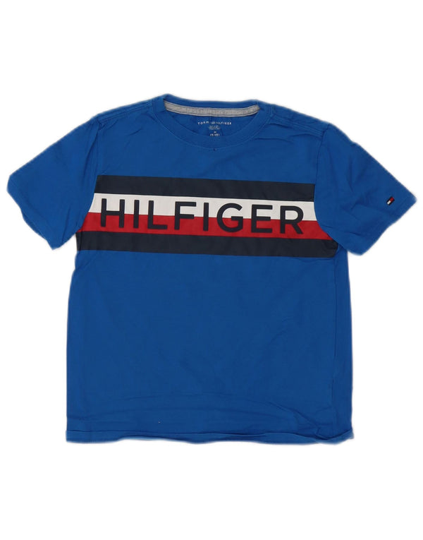 Tommy Hilfiger Jungen-T-Shirt mit Grafik, 8–9 Jahre, Mittelblau, Farbblock