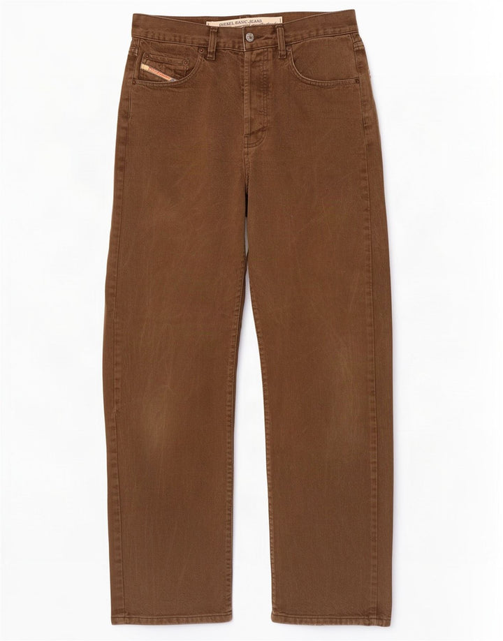 Diesel Herren Straight Jeans W31 L32 Braune Baumwolle
