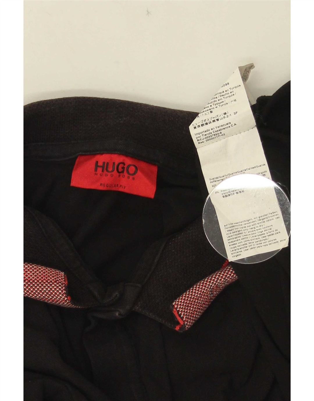 Hugo Boss Herren-Poloshirt, groß, schwarz gestreift, Baumwolle