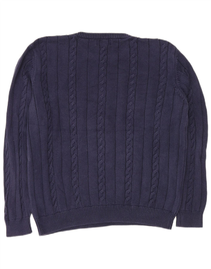 MARKS & SPENCER Herren-Pullover mit Rundhalsausschnitt, Mittelblau