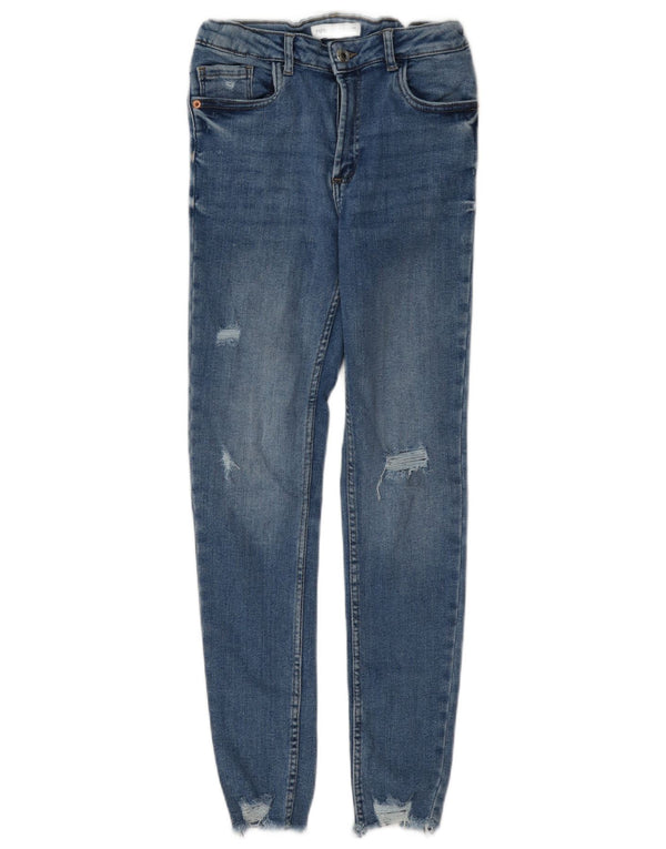 Zara Distressed Skinny Jeans für Mädchen, 13–14 Jahre, W26 L26, Blau
