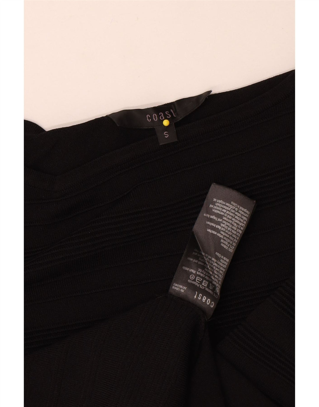 Coast Damen Top Langarm UK 10 Small Schwarz gestreifte Viskose