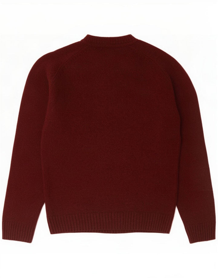 Marks & Spencer Herren-Pullover mit U-Boot-Ausschnitt, mittelgroß, kastanienbraune Lammwolle