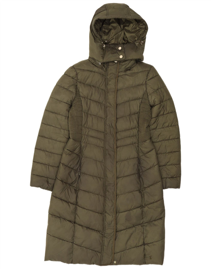 Joules Wattierter Damenmantel mit Kapuze UK 12 Medium Khaki Polyester