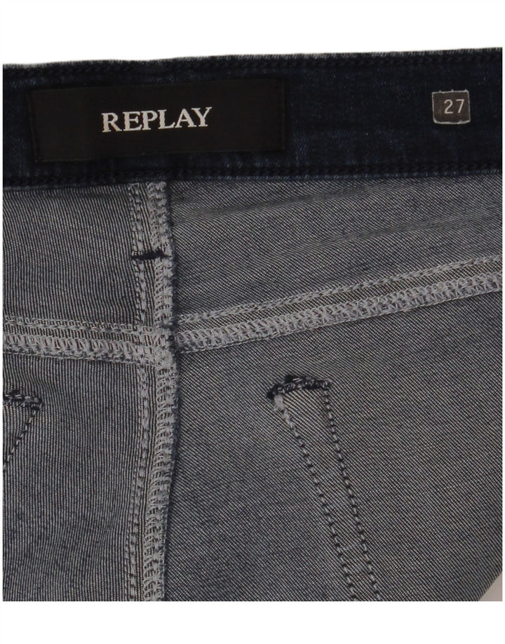 Replay Damen Slim Jeans W27 L28 Marineblau
