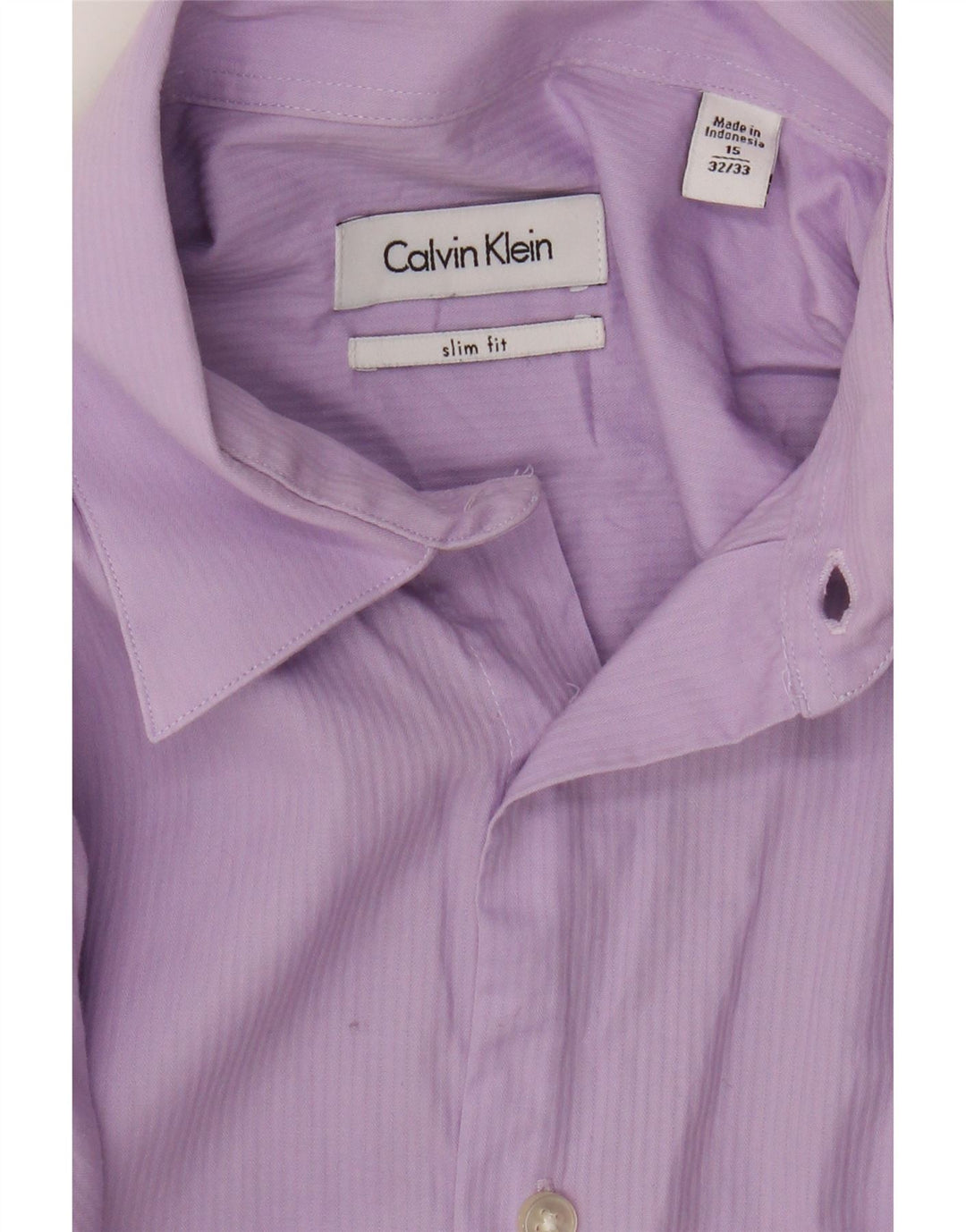 CALVIN KLEIN Mens Slim Fit Shirt Size 15 Medium Purple Cotton Vintage Calvin Klein and Second-Hand Calvin Klein from Messina Hembry 
