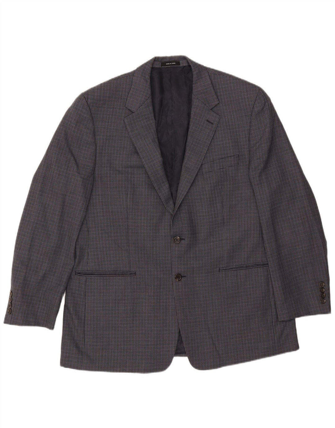 Chaps Herren-Blazer mit 2 Knöpfen, UK 44, 2XL, marineblaue Hahnentritt-Wolle