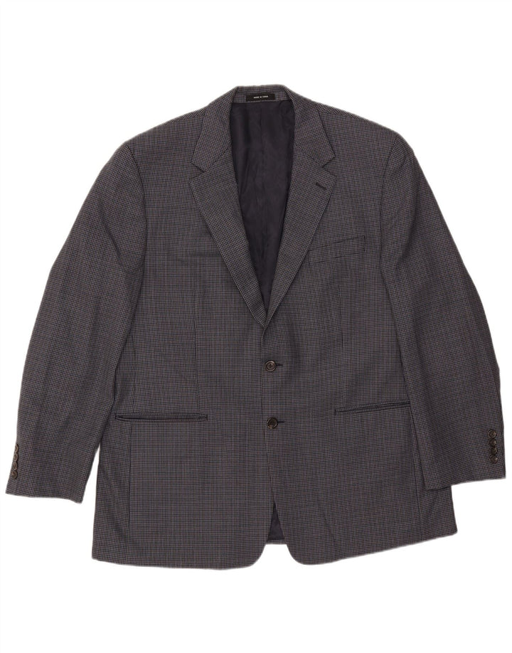 Chaps Herren-Blazer mit 2 Knöpfen, UK 44, 2XL, marineblaue Hahnentritt-Wolle