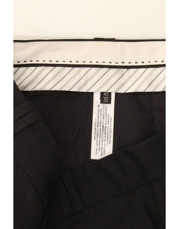 MASSIMO DUTTI Womens Slim Chino Trousers EU 40 Medium W30 L31 Black Cotton Vintage Massimo Dutti and Second-Hand Massimo Dutti from Messina Hembry 