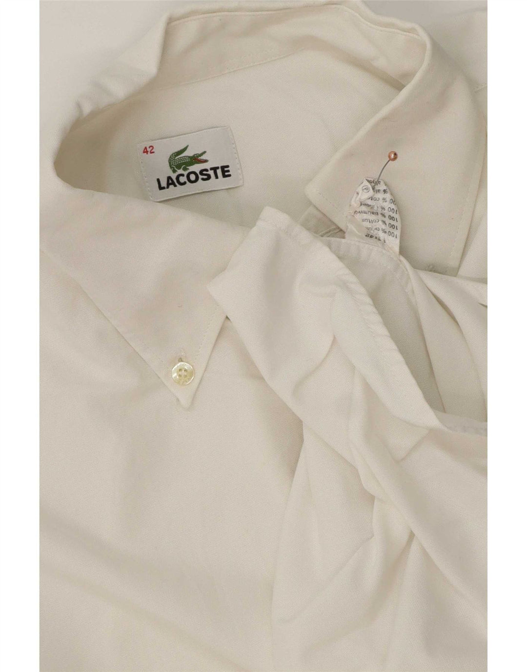 Lacoste Herrenhemd, Größe 42, große weiße Baumwolle