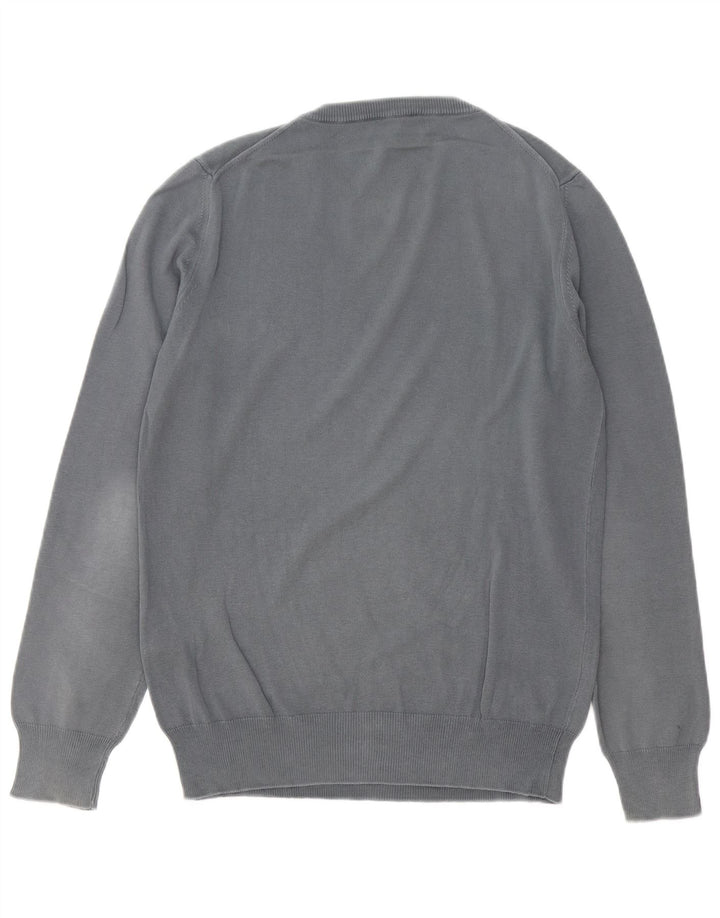 FRED PERRY Herren-Pullover mit Rundhalsausschnitt, mittelgraue Baumwolle
