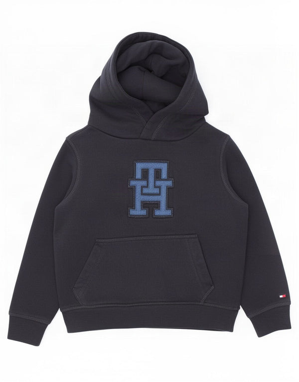 Tommy Hilfiger Kapuzenpullover mit Grafik für Jungen, 4–5 Jahre, marineblaue Baumwolle