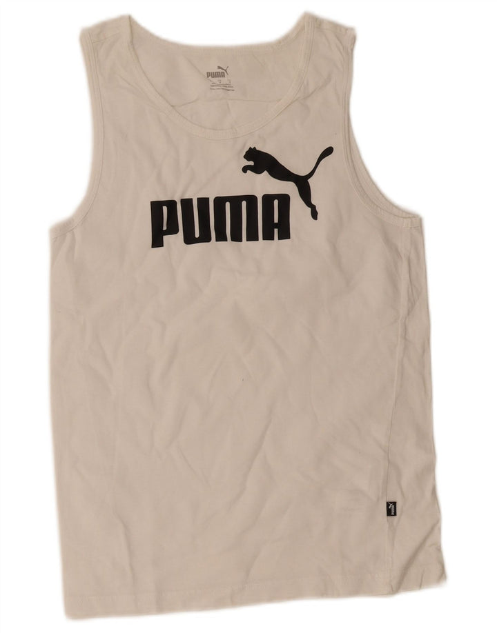 Puma Herren Graphic Vest Top Small Weiße Baumwolle