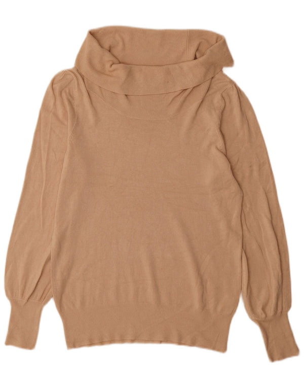 Marks & Spencer Rollkragenpullover für Damen, UK 14, Größe L, Beige, Viskose