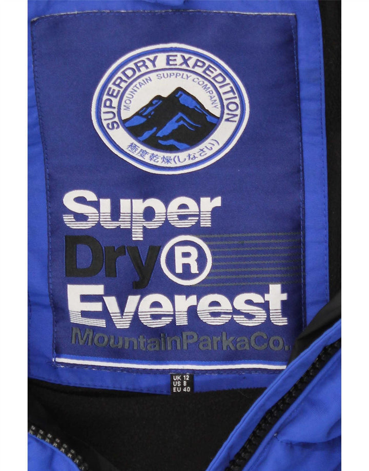 Superdry Damen Everest Mountain Parka Wattierte Jacke UK 12 Mittelblau