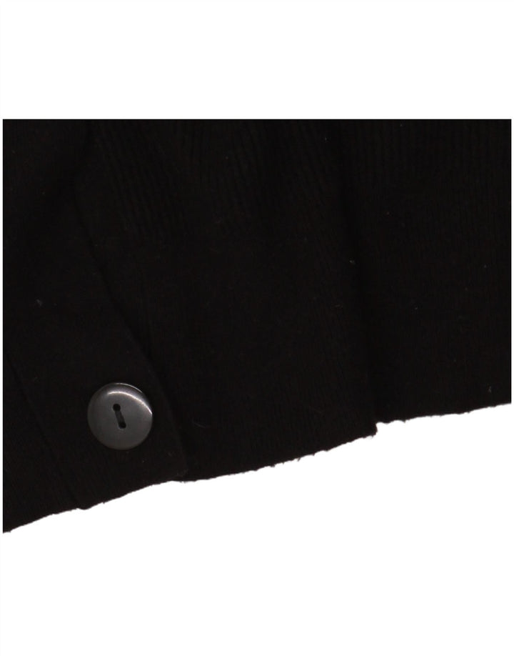 Zara Damen Crop Oversized Cardigan Pullover UK 10 Small Schwarze Viskose