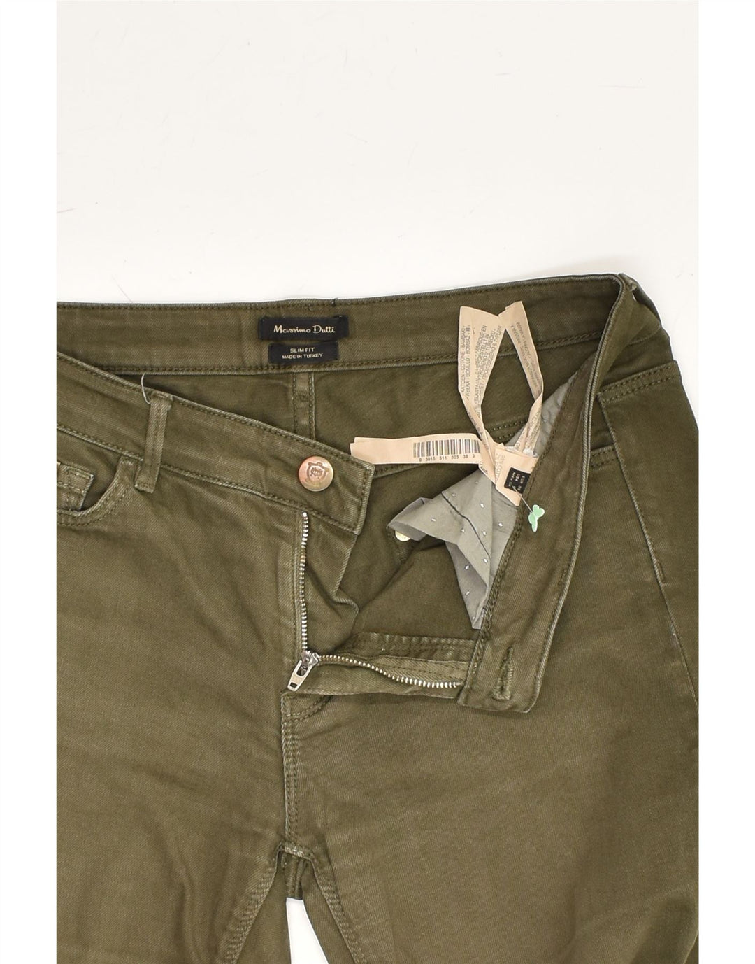 MASSIMO DUTTI Womens Slim Jeans EU 38 Small W29 L29 Khaki Cotton | Vintage Massimo Dutti | Thrift | Second-Hand Massimo Dutti | Used Clothing | Messina Hembry 