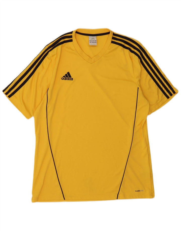 Adidas Herren Climalite T-Shirt Top Large Gelb Polyester