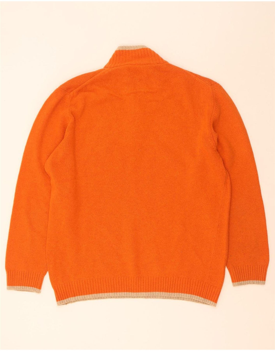 Sergio Tacchini Herren-Pullover mit Reißverschluss, XL, orangefarbene Wolle