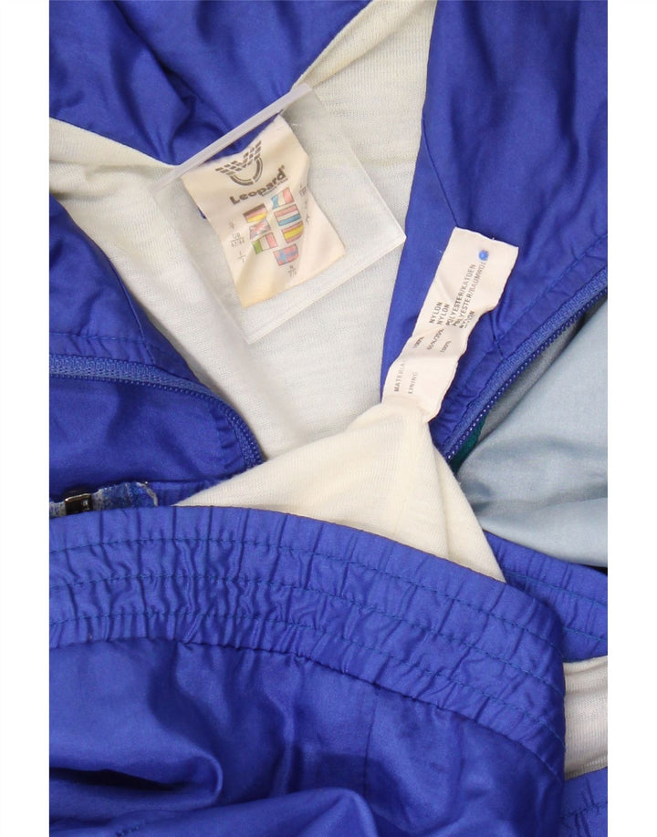 Leopard Herren-Trainingsanzugoberteil, UK-Größe 42/44, großes blaues Colourblock-Nylon