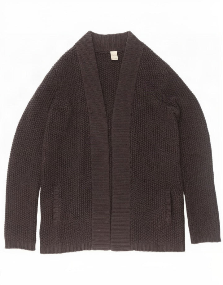 Gap Damen Langer, übergroßer, offener Cardigan-Pullover, UK 14, mittelschwarze Wolle